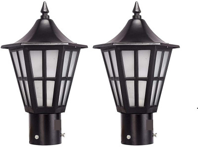 G CHHARIYA TRADERS GATE LIGHT FOR HOME GATE WATERPROOF PACK OF 2 Gate Light Outdoor Lamp(Black)