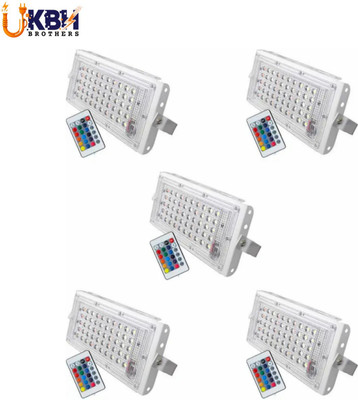 UK BH Brothers Party - 50W RGB LED Brick with Remote IP65 Pack of 5 Flood Light Outdoor Lamp(Multicolor)
