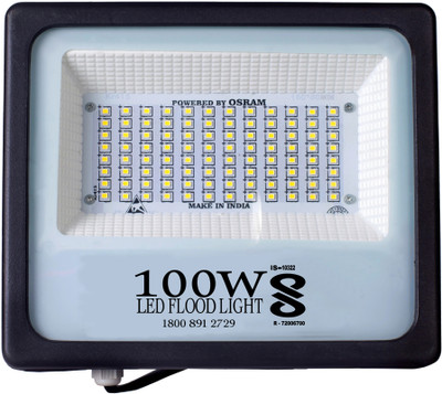 KESHVAS PE 100W BIS Approved Aluminium Body LED Flood Halogen Light With 2 Year Warranty Flood Light Outdoor Lamp(White)