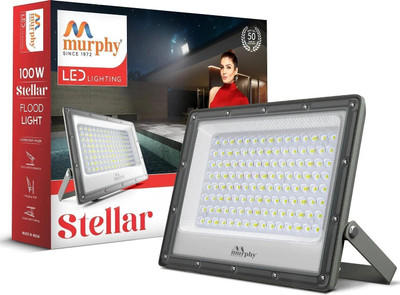 MURPHY Steller 100W Lens Model IP66 Rated Waterproof Pack of 1 (Cool White Flood Light Outdoor Lamp(White, Black)