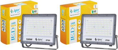 ASTER LITE Lumix 100W LED Flood Light IP66 Waterproof 6500K Cool White (Pack of 2) Flood Light Outdoor Lamp(Grey)