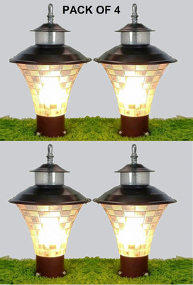 Brightlyt GL03 4PC Gate Light Outdoor Lamp(Black, Clear)