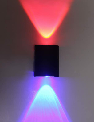 aadi Wallchiere Wall Lamp Up Down With Bulb Post Light Outdoor Lamp (Black) Post Light Outdoor Lamp(Red, Blue)