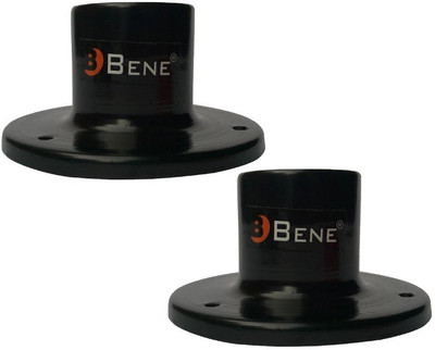 BENE Base Stand Round MS Black 11 cm, Pack of 2 Pc Gate Light Outdoor Lamp(Black)