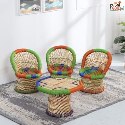 Worldwood Bamboo Table & Chair Set(Finish Color - Multicolor, Pre Assembled)