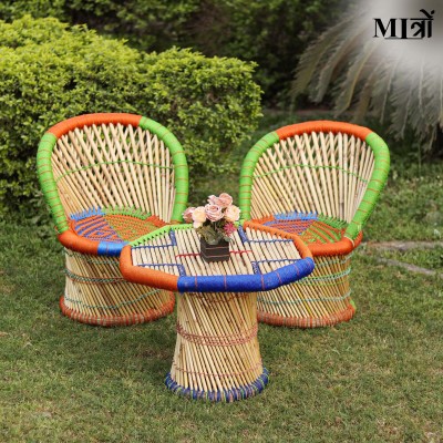 Mitro Bamboo Table & Chair Set(Finish Color - Multicolor, Pre Assembled)