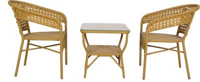 Outkraft Synthetic Fiber Table & Chair Set(Finish Color - Beige, Pre Assembled)