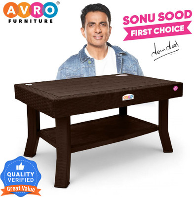 AVRO furniture AVRO Viva Double Top Centre Table Plastic Outdoor Table(Finish Color - BROWN, DIY(Do-It-Yourself))