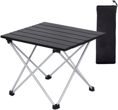 Buullet Camping Table Foldable Table 56 * 40.5cm Aluminum Top for Outdoor Cooking Metal Outdoor Table(Finish Color - Black, Pre-assembled)