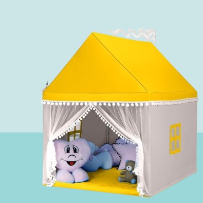 Under Secret tent house for kids 3 year to 10 year(Yellow, White)