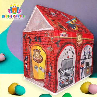 Kiddie Castle Police Station Tent House For Kids(Multicolor)