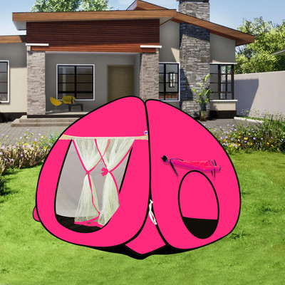 NM CREATION Foldable Popup Kids Multi Color Play Tent House for Multi Purpose(Pink)