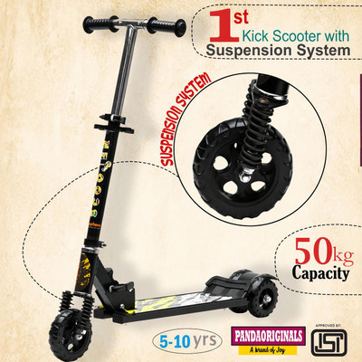 Pandaoriginals Steel Foldable Trike & Height Adjustable | WEIGHT : 50 KG | AGE 5-10 YRS Tricycle(Black, Silver)
