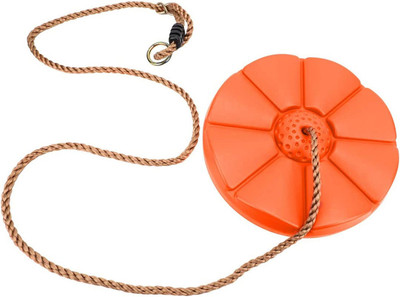 HOP N PLAY Button Disc Monkey Round Rope Swing for Kids with Height Adjustable(Orange)