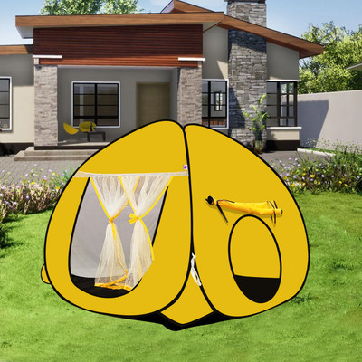 NM CREATION Foldable Popup Kids Multi Color Play Tent House for Multi Purpose(Yellow)