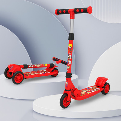 PYXBE kids scooter 3 Wheel Foldable Scooter Cycle,Kick Scooter,3 Adjustable Height(Red, Black)