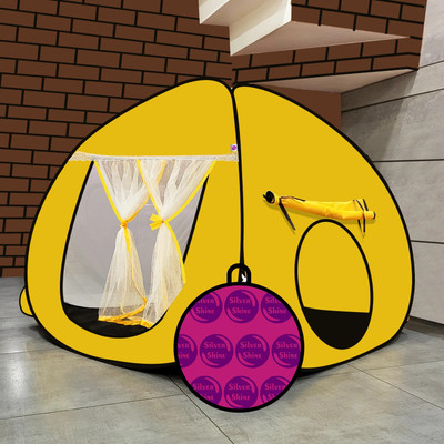 SILVER SHINE Foldable delightful patterns Popup Kids Play Tent House for Multi Purpose(Yellow)