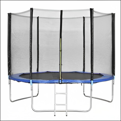 Step Over 8 FT With Safety Mat and Jumping Pad || Premium TUV Approved || Trampoline(Blue)