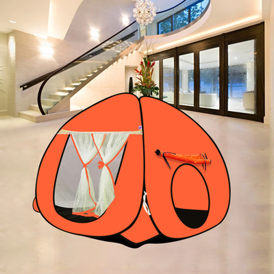 NM CREATION Multi Purpose Foldable Delightful Patterns Popup Kids Play Tent House(Orange)