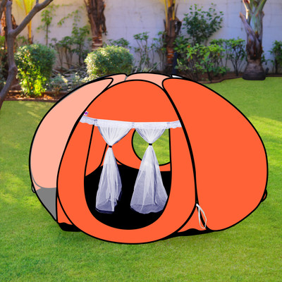 NM CREATION Tent Play house Foldable Patterns Popup Kids for boys & Girls(Orange)