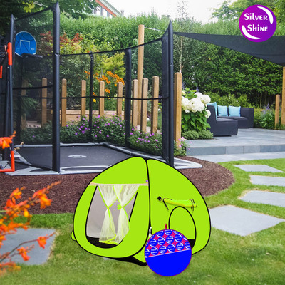 SILVER SHINE Popup Kids Play Tent House for Multi Purpose Foldable delightful patterns(Green)