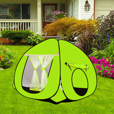 Kwisy Creation Foldable delightful patterns Popup Kids Play Tent House for Multi Purpose(Green)