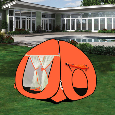NM CREATION Foldable delightful patterns Popup Kids Play Tent House for Multi Purpose(Orange)