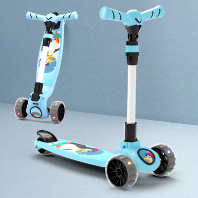 333MART Go Rider Kick Scooter for kid LED Light 3 Wheel Foldable Scooter With Rear Break(Multicolor)