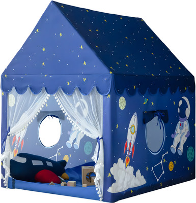RADHE ENTERPRISE Girl's and Boy's Extremely Light Weight Play theme Tent House for Kids(ROCKET )(Blue, Multicolor)