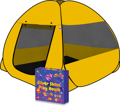 SILVER SHINE Yellow Patterns Popup Kids Play Tent House Foldable(Yellow)