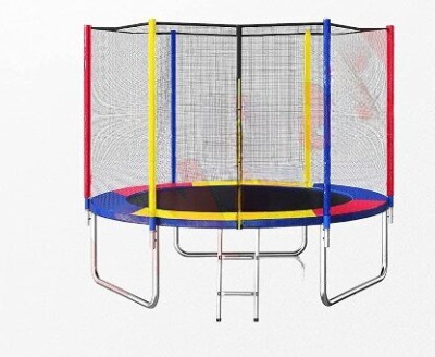 GANESH SKY BALLOON 8 Feet Premium Fitness Trampoline with Enclosure net and Poles Safety Pad(Multicolor)
