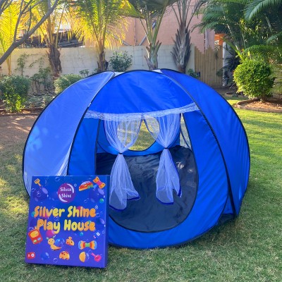 SILVER SHINE Star Tent Play House Patterns Foldable Popup Kids(Blue)