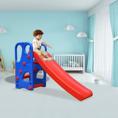 Mother's Love BABY SLIDE , SUPER SENIOR KIDS SLIDE , FOLDABLE , PORTABLE GARDEN SLIDE FOR KIDS , INDOOR OUTDOOR SLIDE FOR BOYS AND GIRLS WITH BASKETBALL AND A BALL (AGE 1 YEAR- 10 YEARS )RED BLUE(Red, Blue)