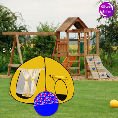 SILVER SHINE Multi Purpose Foldable delightful Patterns Popup Kids Play Tent House(Yellow)