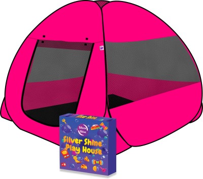 SILVER SHINE Pink Patterns Popup Kids Play Tent House Foldable(Red)