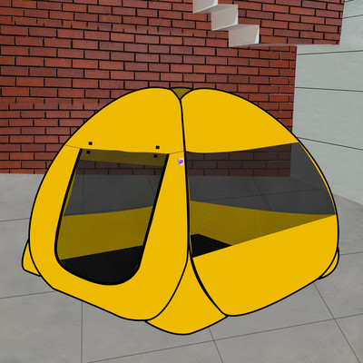 NM CREATION Foldable Yellow Patterns Popup Kids Play Tent House(Yellow)