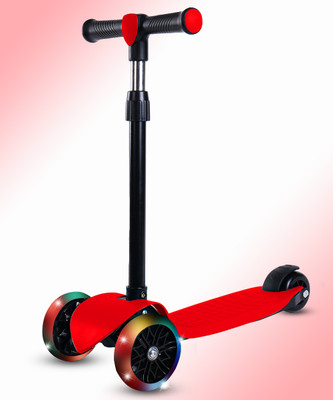 Miss & Chief Pulse+ 3 Wheel Scooter for Kids, Lightweight|Foldable & Adjustable Height(Red)