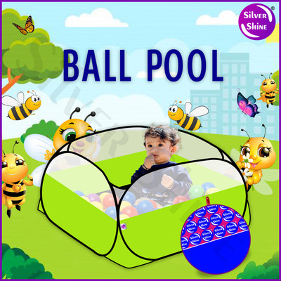 SILVER SHINE Foldable Square Activity Ball Pool Play Tent Kids tent house with 20 Balls(Green)
