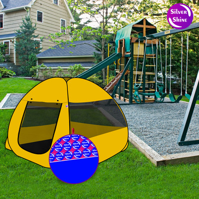 SILVER SHINE Popup Kids Play Tent House for Kids Foldable Delightful Patterns(Yellow, Black)