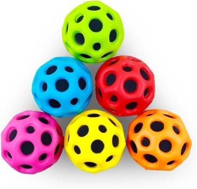 MKJ Shreeji Moon Ball for Kids ,Soft Rubber Bounce Ball Toy Pack 1(Multicolor)