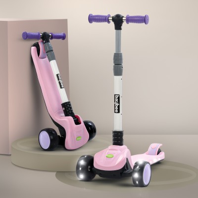 baybee 3 Wheel Runner Skate Scooter for Kids with LED PU Wheels, Deck for 2 to 10 Years(Pink)