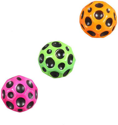 MS TOYS Bouncing Moon Ball for Kids with Soft Rubber Bounce Ball Set (Pack of 2)For Kids(Multicolor)
