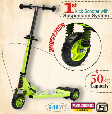 Pandaoriginals Steel Foldable Scooter & Height Adjustable | WEIGHT : 50 KG | AGE 5-10 YRS(Green)