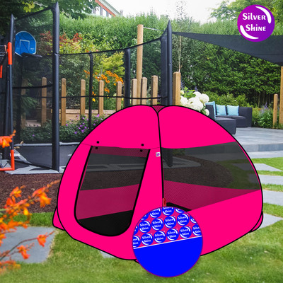 SILVER SHINE Popup Kids Play Tent House for Multi Purpose Foldable delightful patterns(Pink, Black)