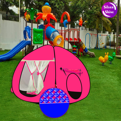 SILVER SHINE Popup Kids Play Tent House Delightful Patterns for Multi Purpose Foldable(Pink)