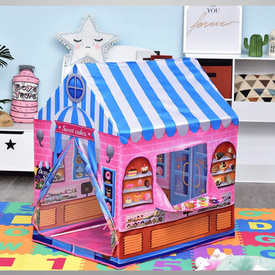 VISHWAS ENTERPRISE Jumbo Size Tent House for Kids 10 Years Old Girls & Boys Toy Play House_(F62)(Pink)