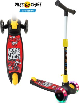 Miss & Chief by Flipkart Smart Kick Scooter For Kids, 3 Adjustable Height, Foldable,Front Wheel light & PVC Wheels (3 to 8 Years Kids)(Black)