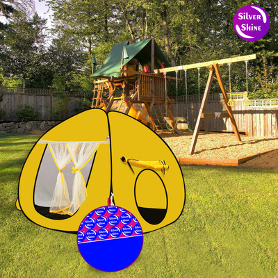 SILVER SHINE Popup Kids Play Tent House for Kids Foldable Delightful Patterns(Yellow)
