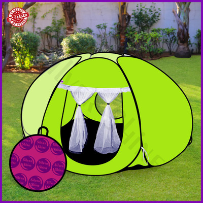 SILVER SHINE Foldable delightful patterns Popup Kids Play Tent House for Multi Purpose(Silver)