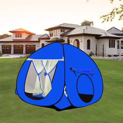 NM CREATION Foldable delightful patterns Popup Kids Play Tent House for Multi Purpose(Blue)